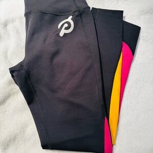 Peloton Colorblock Black and Pink Leggings- SMALL- like new
